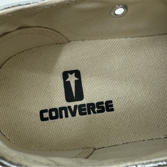Converse Rick Owens x TURBODRK Chuck 70 Low Color Silver Lacquer SZ 7 Men’s - Picture 10 of 12
